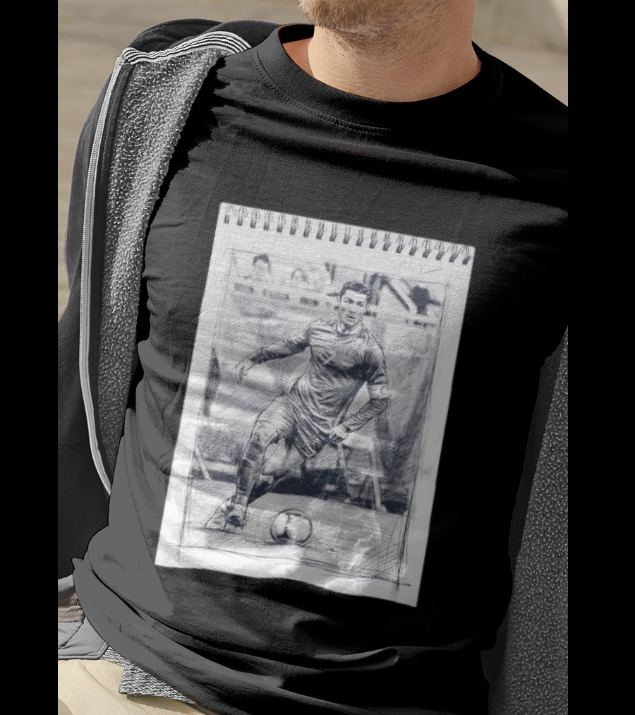 Cristiano Ronaldo CR7 Soccer Sketchbook Drawing T-Shirt