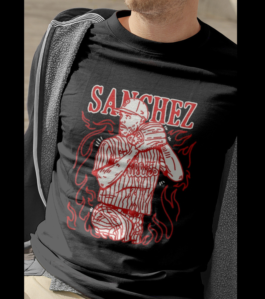 Cristopher Sanchez Philadelphia Phillies Flame Pitcher T-Shirt