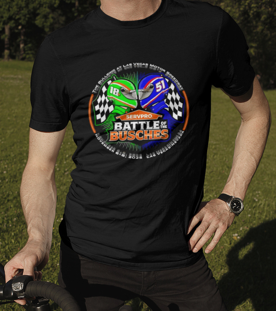 SERVPRO Battle Of The Busches NASCAR Kyle Busch Kurt Busch 18 51 Las Vegas Motor Speedway T-Shirt