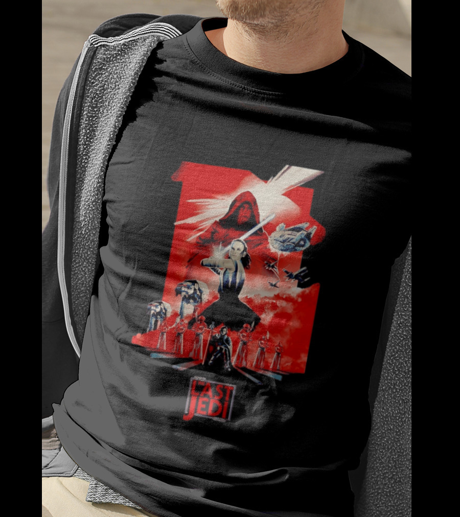Luke Skywalker Rey Kylo Ren Millennium Falcon X Wing The Last Jedi T-Shirt