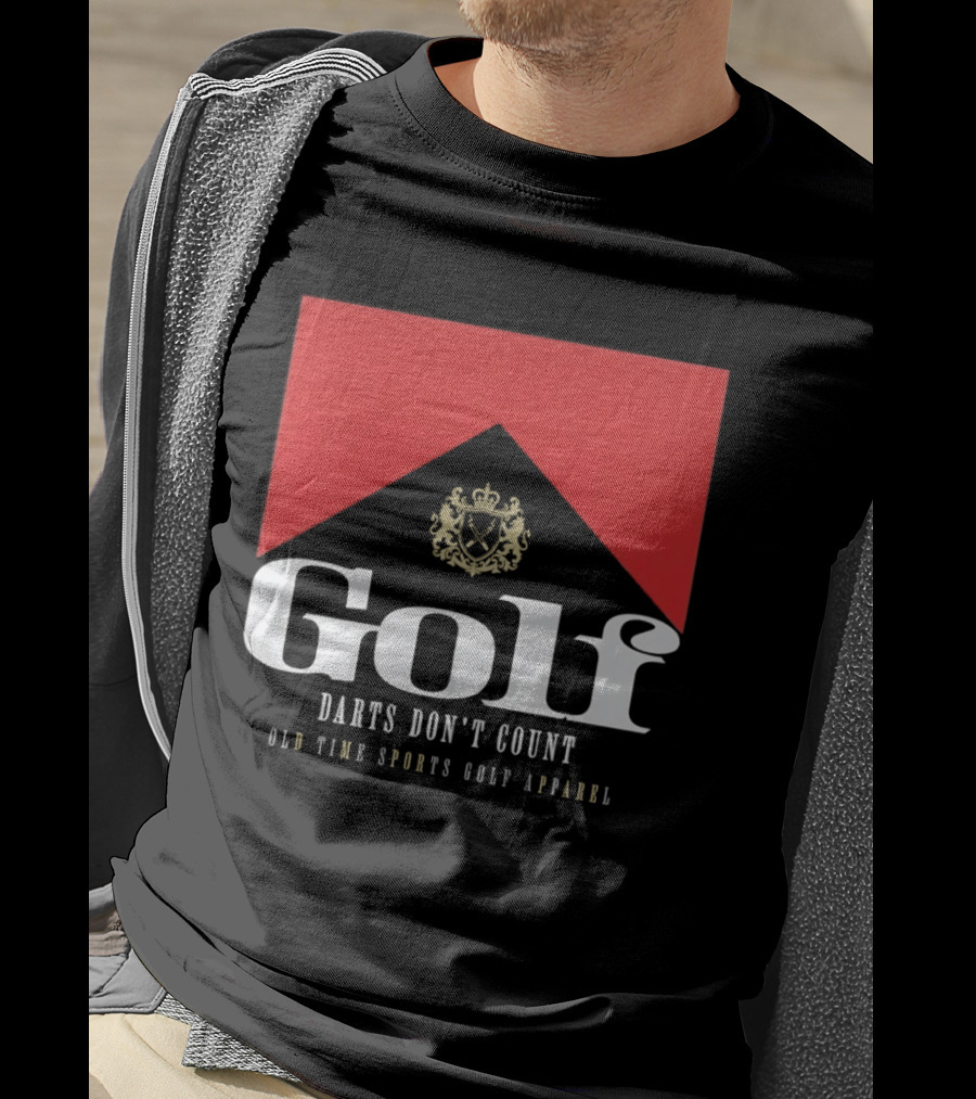 Golf Darts Don't Count Old Time Sports Apparel Crest T-Shirt