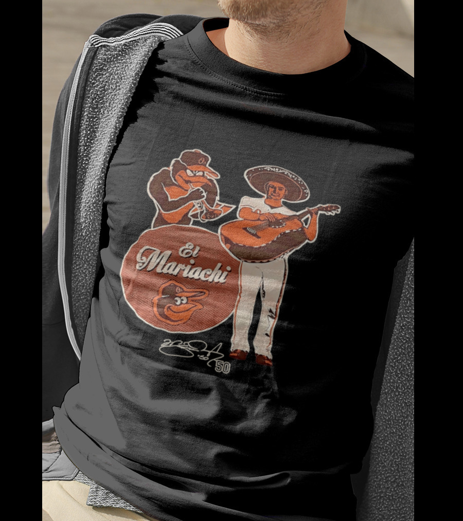 Miguel Gonzalez Baltimore Orioles El Mariachi Guitar Trumpet Player Series 22 50 T-Shirt