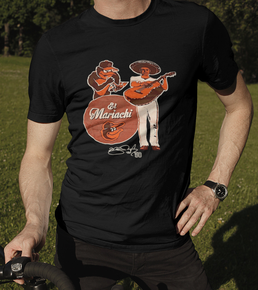 Miguel Gonzalez Baltimore Orioles El Mariachi Guitar Trumpet Player Series 22 50 T-Shirt