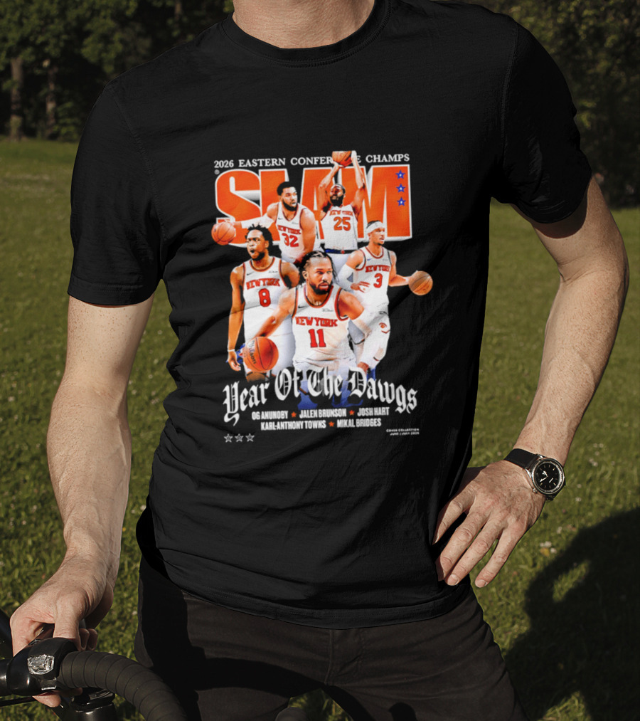 2026 Eastern Conference Champs New York Knicks Slam Year Of The Dawgs Brunson Robinson Barrett Randle Hart T-Shirt