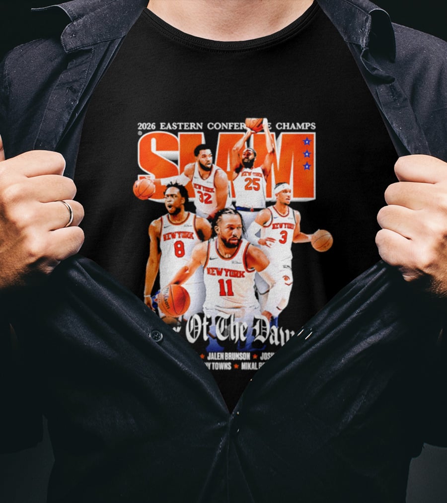 2026 Eastern Conference Champs New York Knicks Slam Year Of The Dawgs Brunson Robinson Barrett Randle Hart T-Shirt