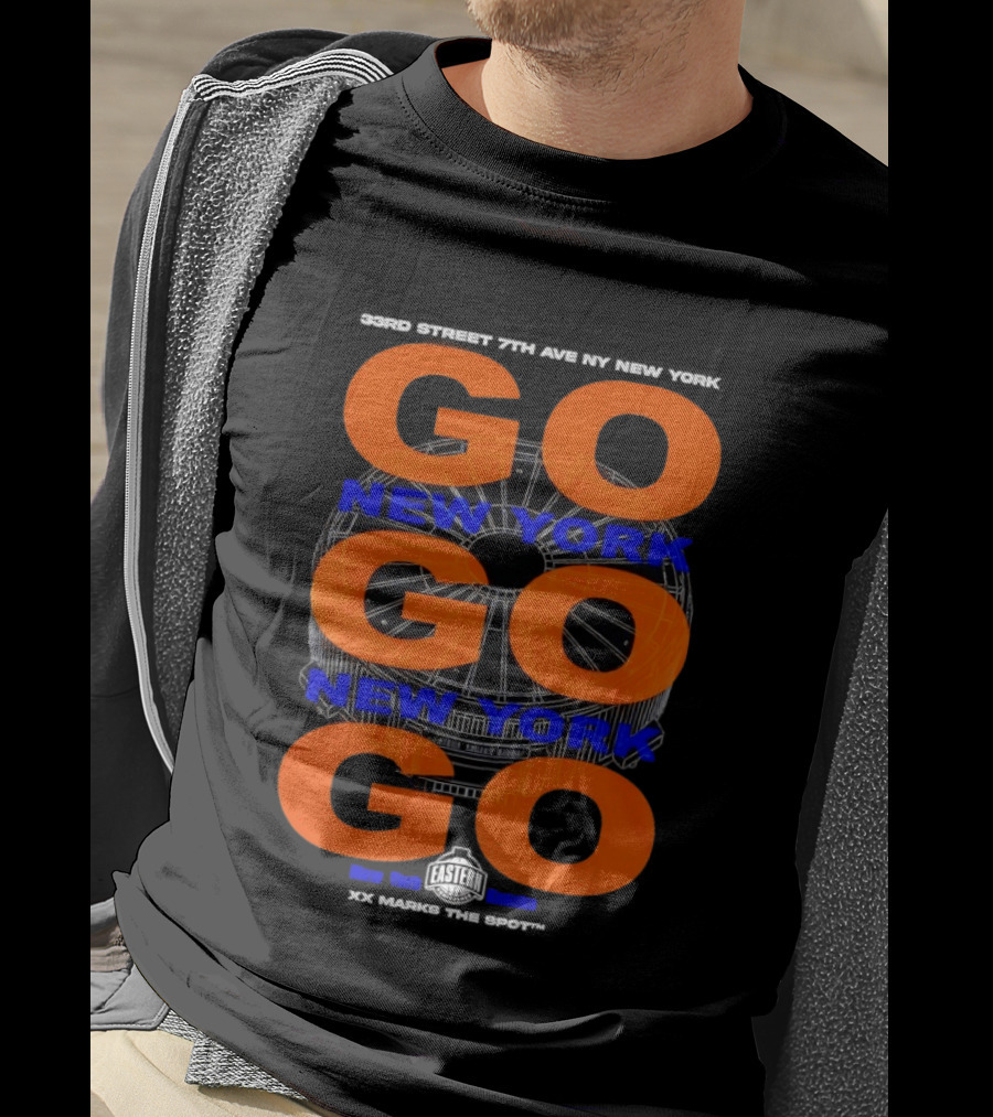 New York Go Go Go Knicks 33rd Street 7th Ave Eastern Conference Madison Square Garden T-Shirt