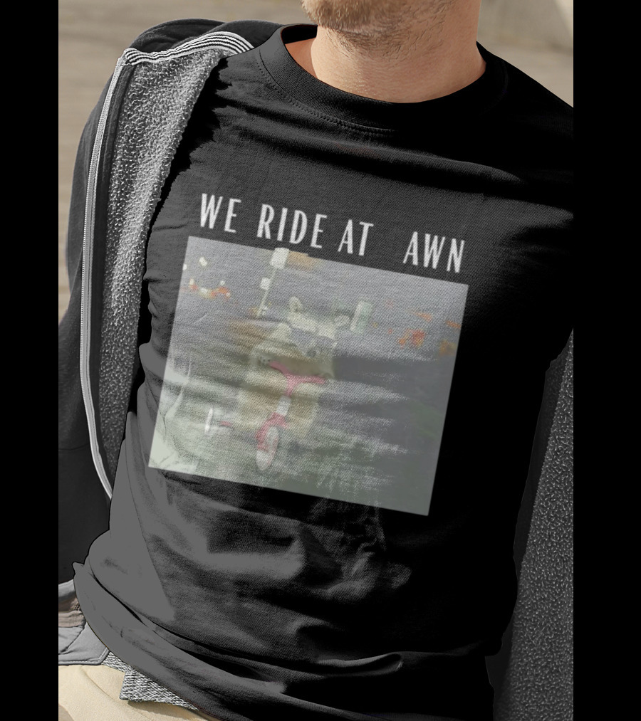 We Ride At Dawn Raccoon Tiny Tough Tricycle T-Shirt