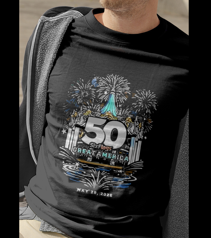 Six Flags Great America 50th Anniversary Celebration May 28 2026 T-Shirt