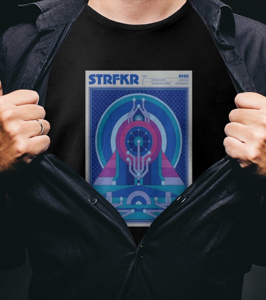 STRFKR June 2026 Alaska Tour Crystal Saloon Jambell Whale Navy Block Party Anchorage T-Shirt