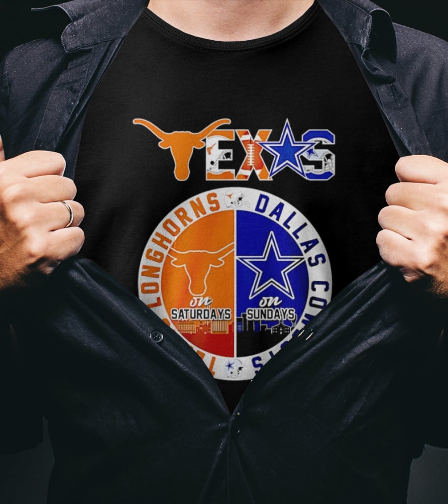Texas Longhorns Dallas Cowboys Game Day Weekend Saturdays Sundays T-Shirt