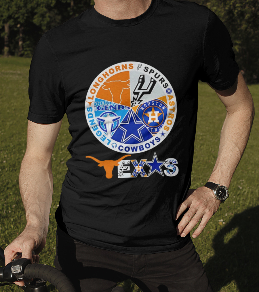 Texas Longhorns Spurs Astros Cowboys Legends Pride T-Shirt