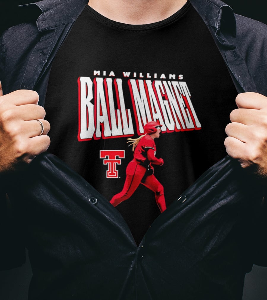 Mia Williams Ball Magnet Texas Tech Logo Running Player T-Shirt