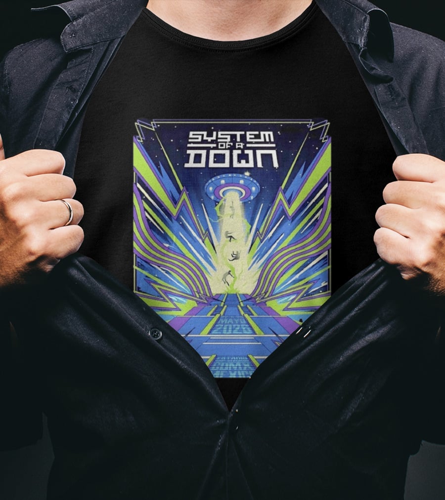 UFO Spaceship System Of A Down CDMX Mexico At Estadio GNP Seguros T-Shirt