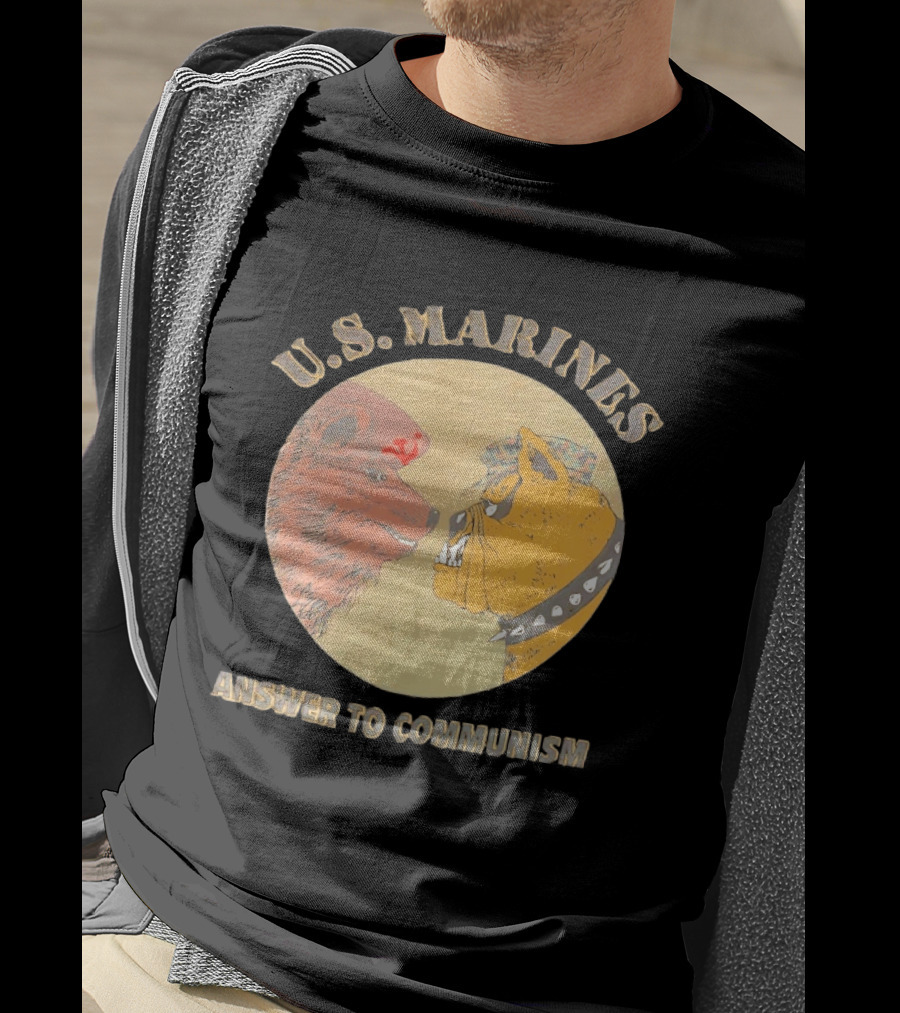 U.S. Marines Answer To Communism Soviet Bear Versus Marine Bulldog T-Shirt