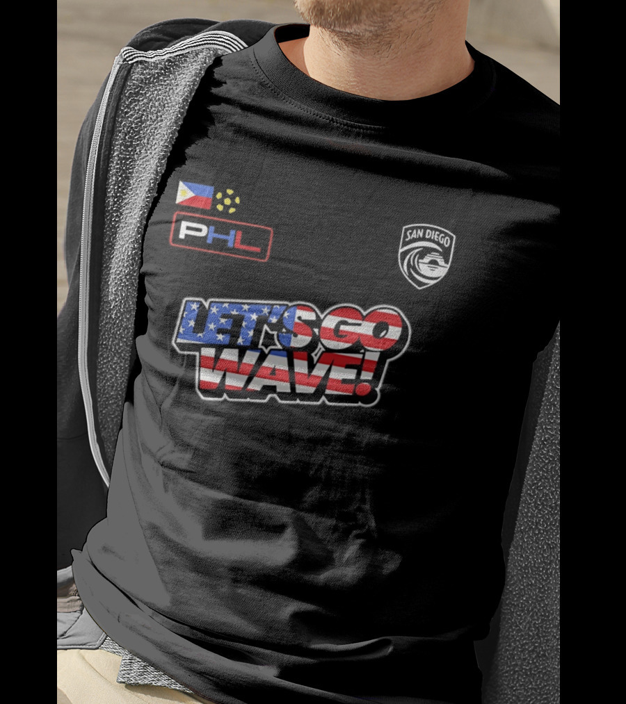 USA Let's Go Wave San Diego Wave FC PHL 2026 T-Shirt