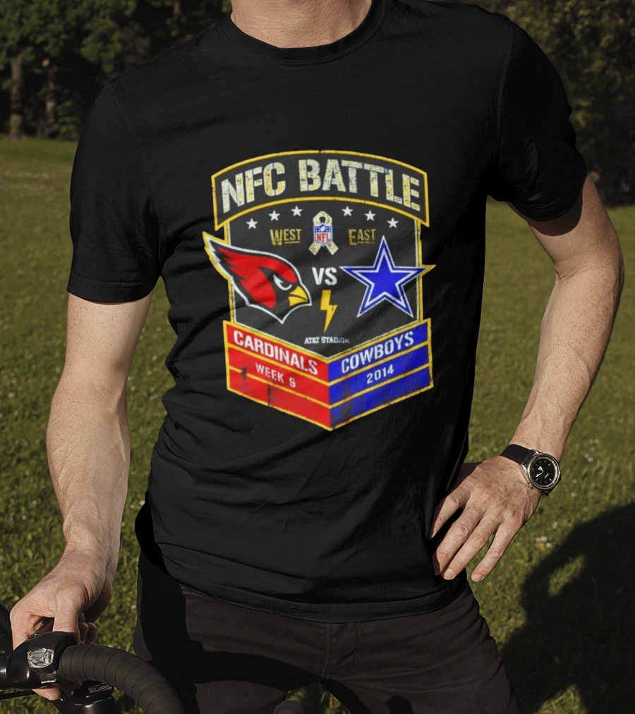 NFC Battle Cardinals Vs Cowboys 2014 Week 9 West East AT&T Stadium T-Shirt
