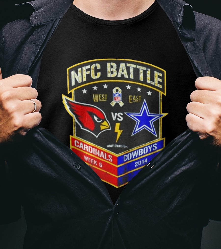 NFC Battle Cardinals Vs Cowboys 2014 Week 9 West East AT&T Stadium T-Shirt