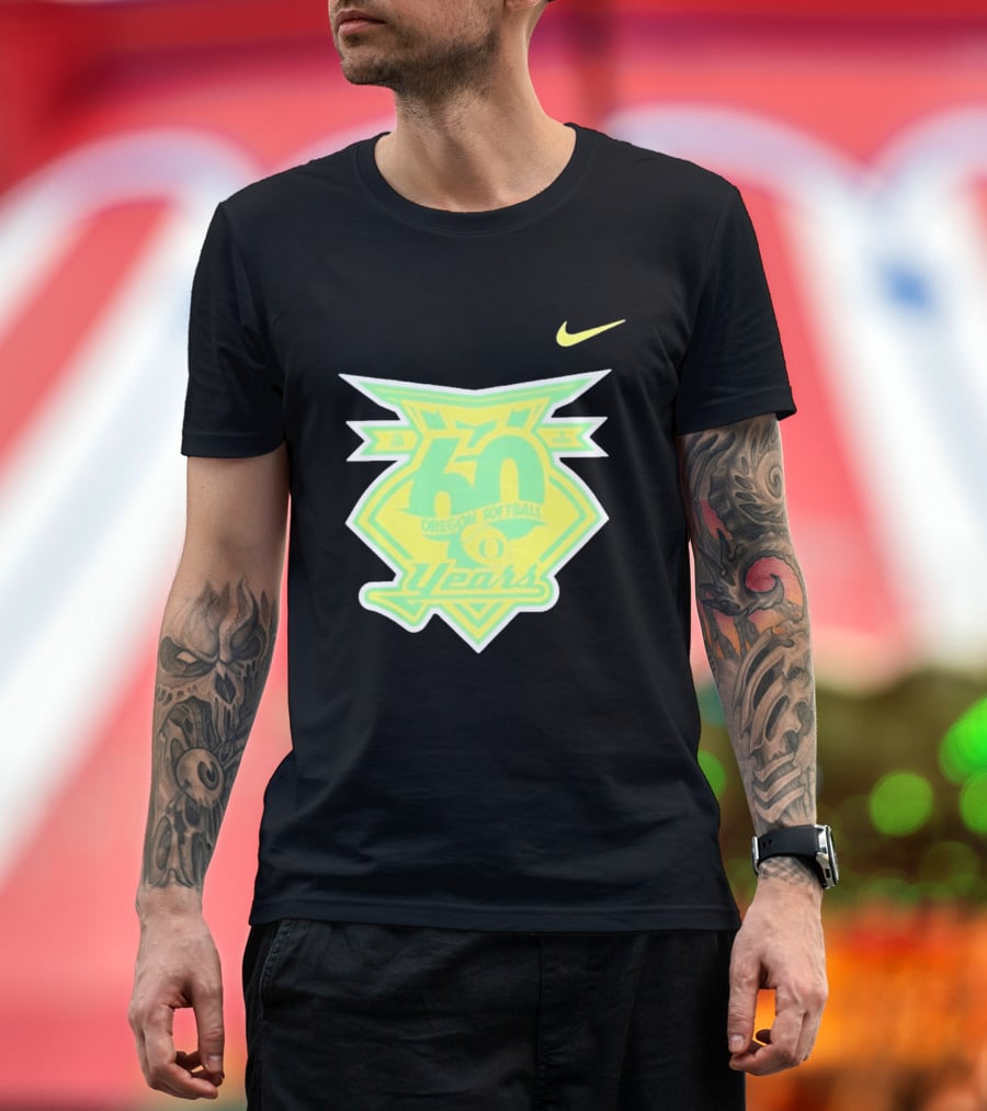 Oregon Softball 60 Years Anniversary Club Nike T-Shirt