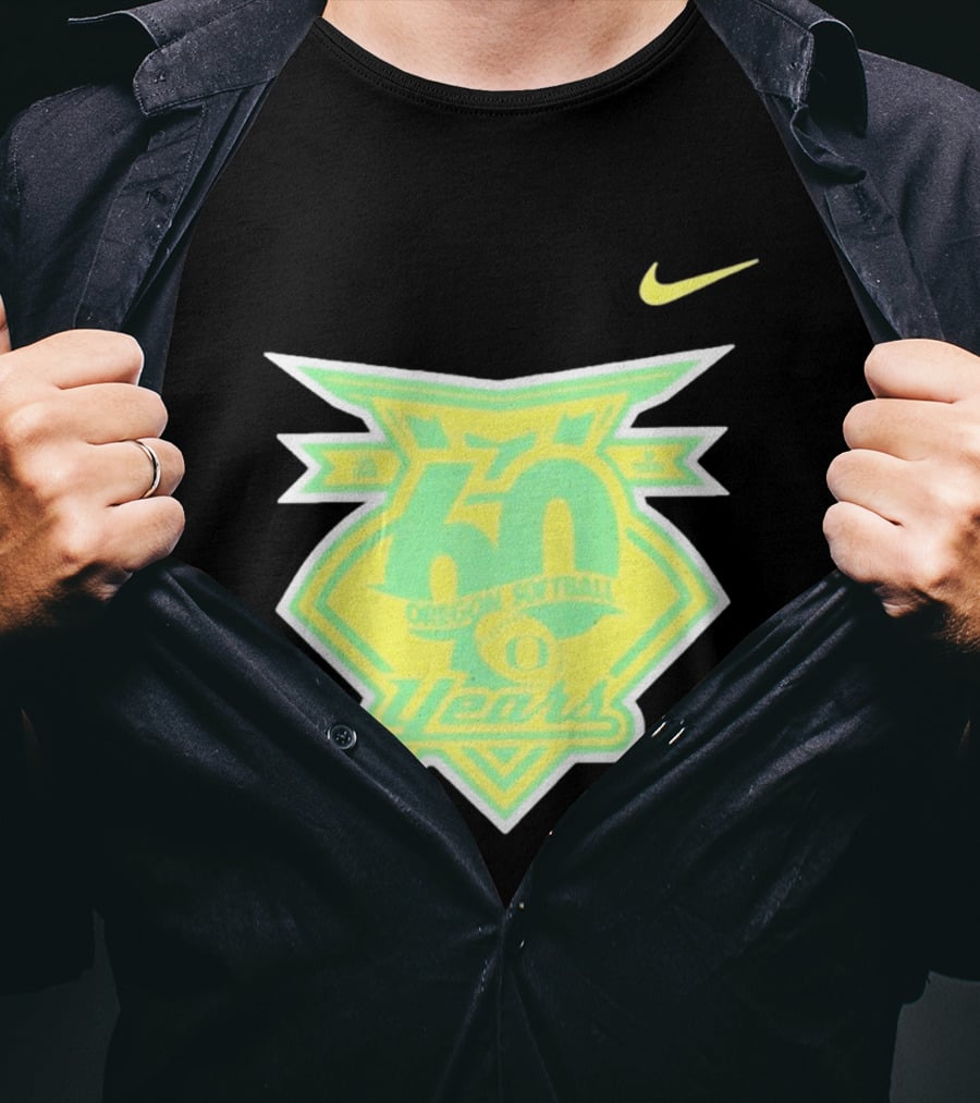 Oregon Softball 60 Years Anniversary Club Nike T-Shirt