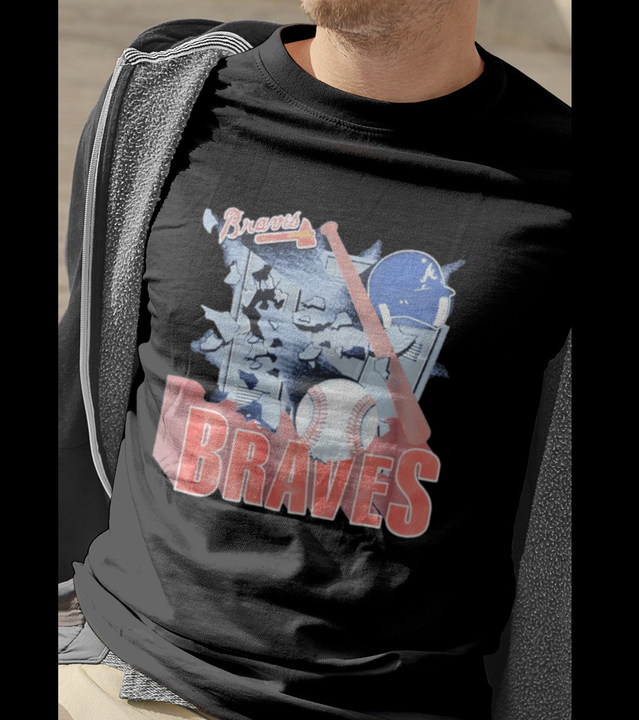 Braves Atlanta MLB 1994 Baseball Bat And Helmet T-Shirt