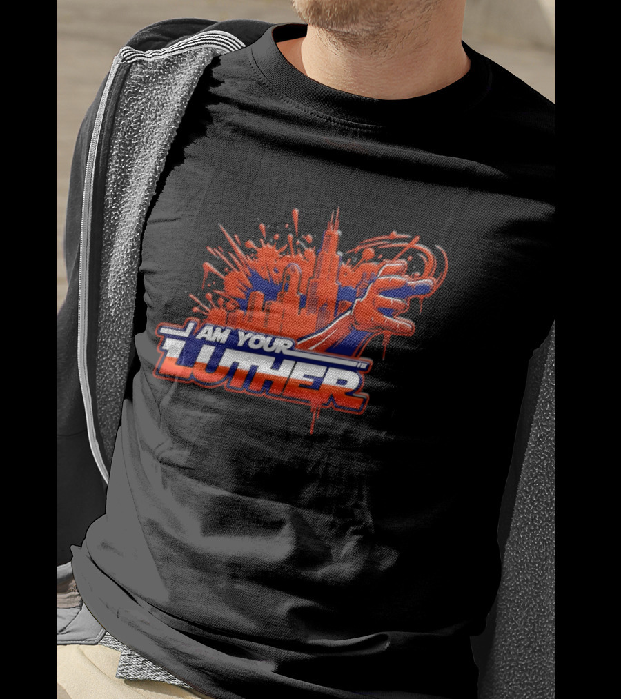 Chicago Bears I Am Your Luther Paint Tower Hand T-Shirt