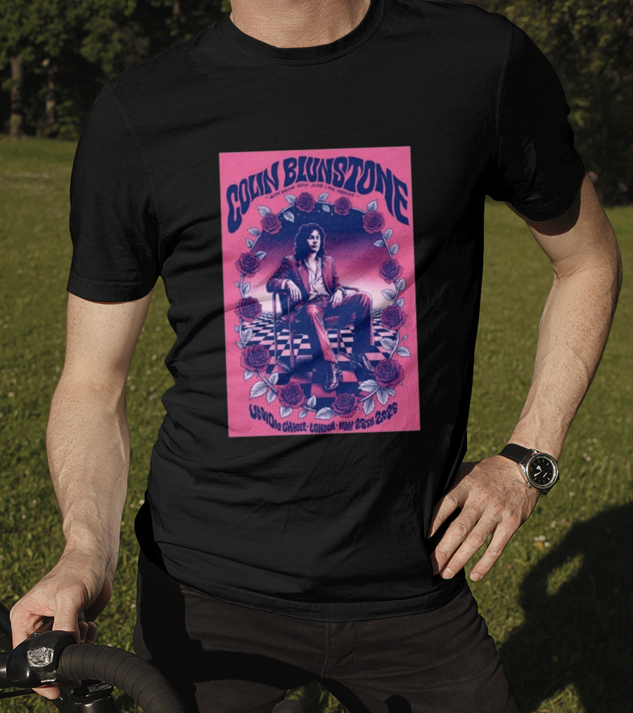 Colin Blunstone Union Chapel London May 28th 2026 With Special Guest Jesse Lynn Madera Roses And Stage Checkerboard T-Shirt