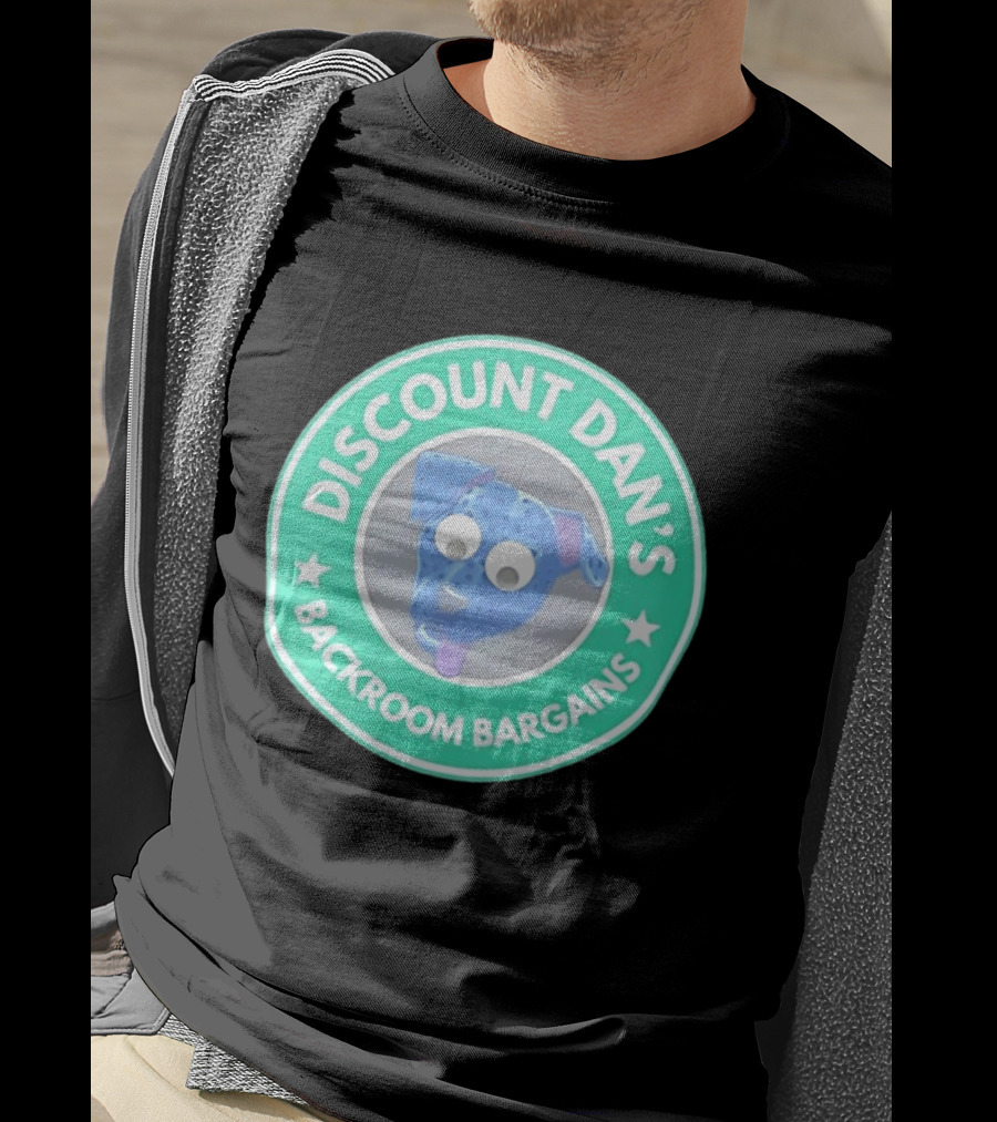 Discount Dan's Backroom Bargains Dog Face Circular T-Shirt
