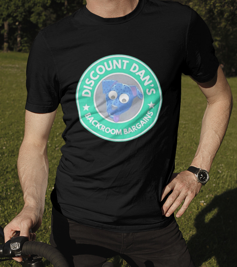 Discount Dan's Backroom Bargains Dog Face Circular T-Shirt