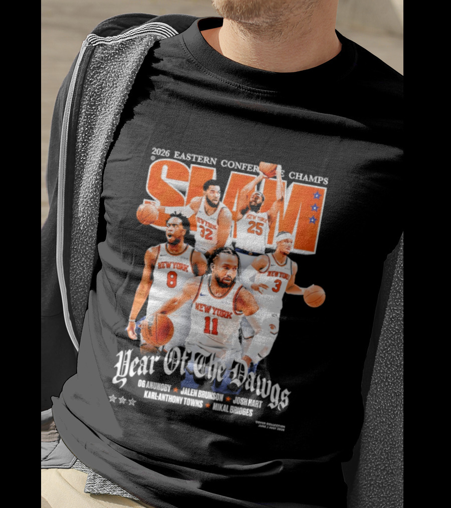 2023 Eastern Conference Champs New York Knicks SLAM Year Of The Dawgs Jalen Brunson Josh Hart Karl Anthony Towns T-Shirt