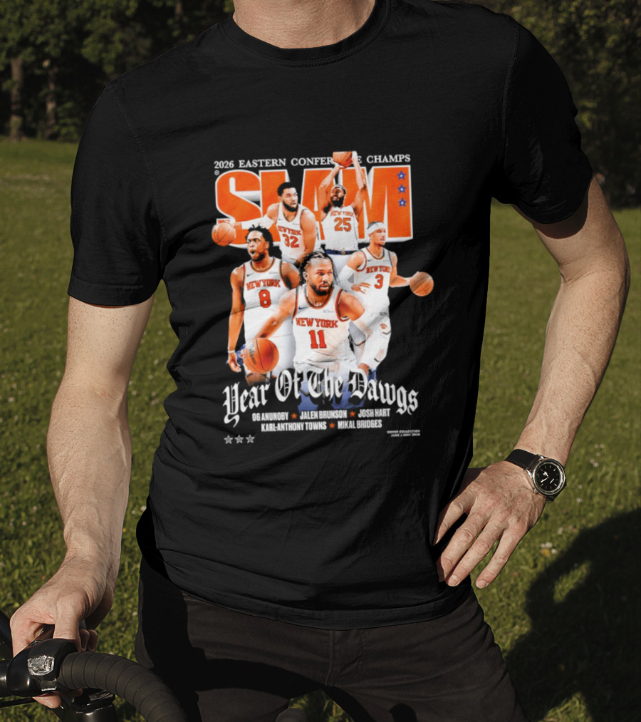 2023 Eastern Conference Champs New York Knicks SLAM Year Of The Dawgs Jalen Brunson Josh Hart Karl Anthony Towns T-Shirt