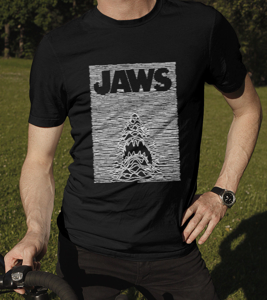 Jaws Unknown Pleasures Album Cover Mashup T-Shirt