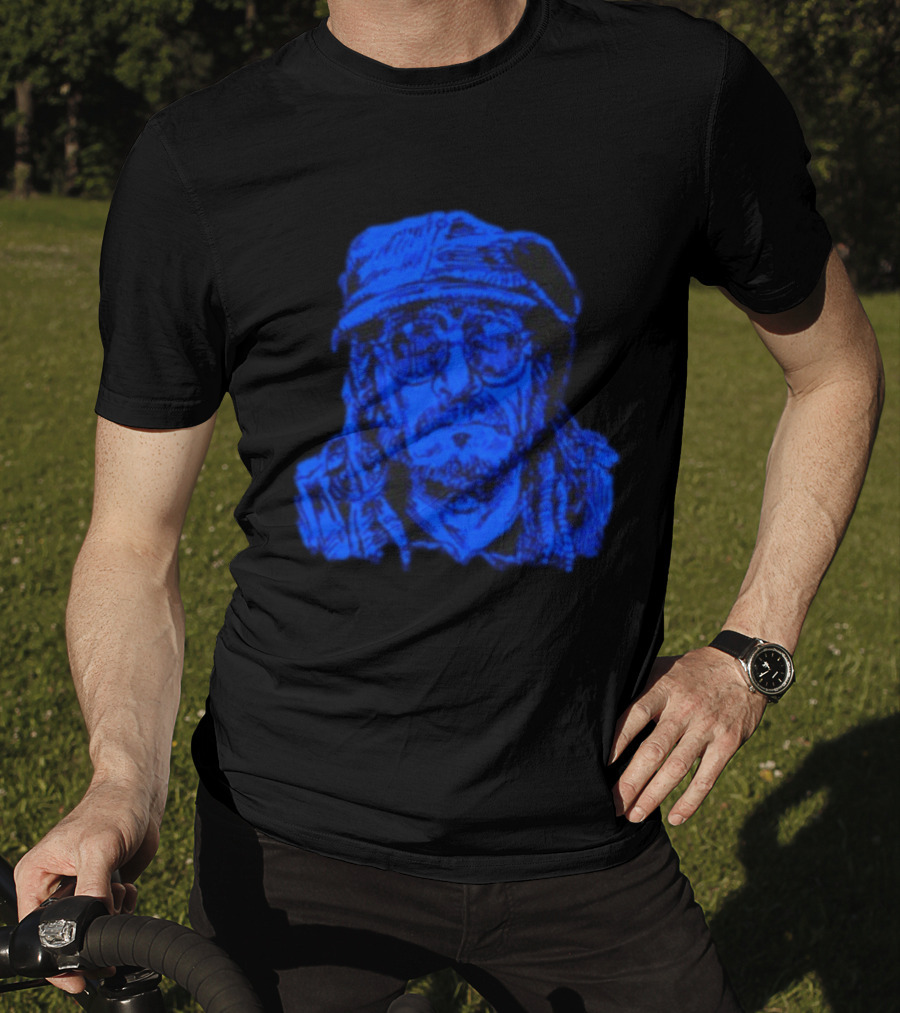 Keith Morris Blue Illustration Iconic Cap And Glasses T-Shirt