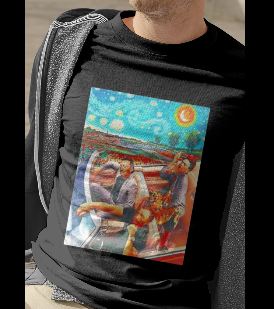 Salvador Dalí Frida Kahlo Vincent Van Gogh Starry Night Road Trip T-Shirt