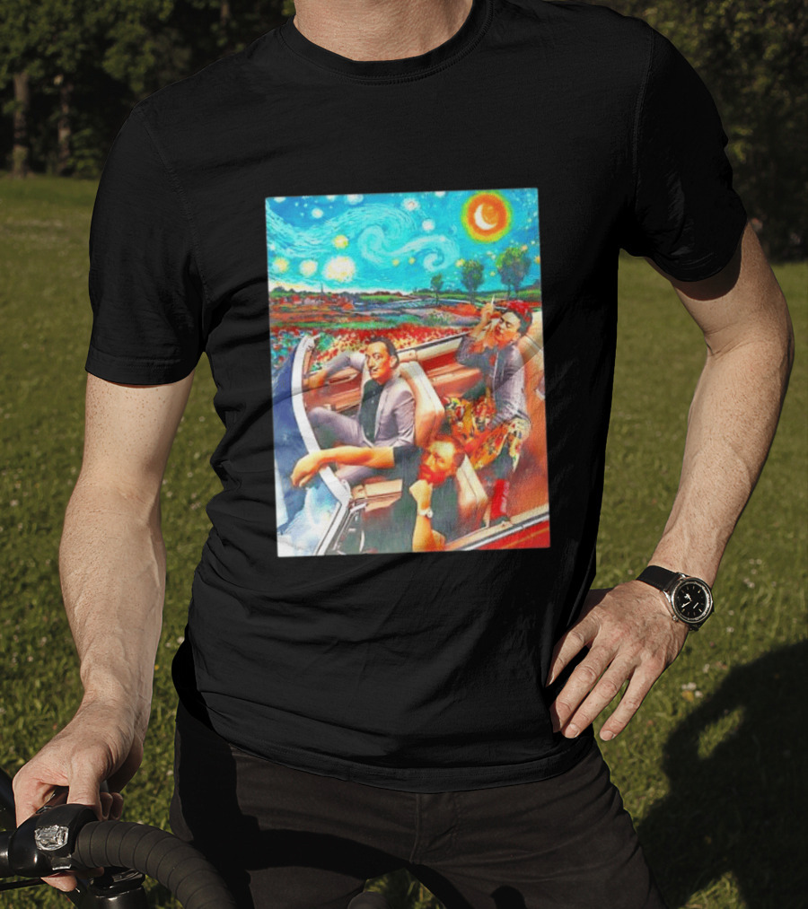 Salvador Dalí Frida Kahlo Vincent Van Gogh Starry Night Road Trip T-Shirt