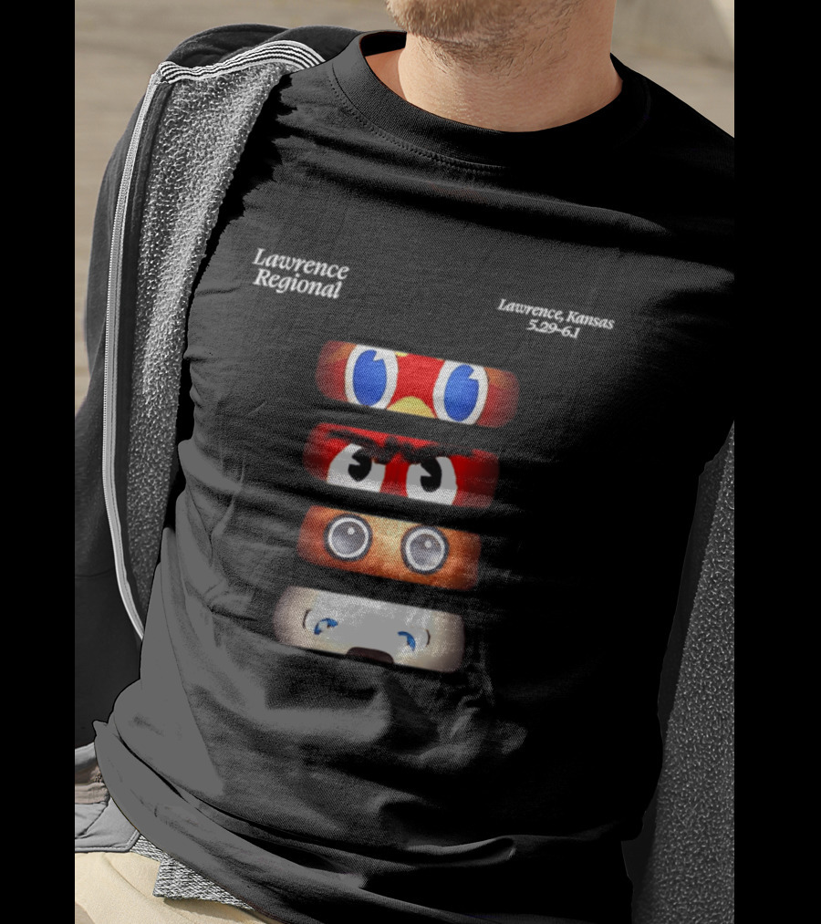 Lawrence Regional Kansas Cartoon Eyes Stack T-Shirt