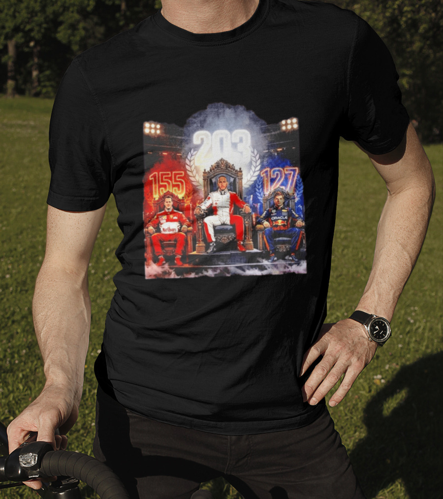 Michael Schumacher Lewis Hamilton Max Verstappen F1 155 203 127 Racing Legends T-Shirt