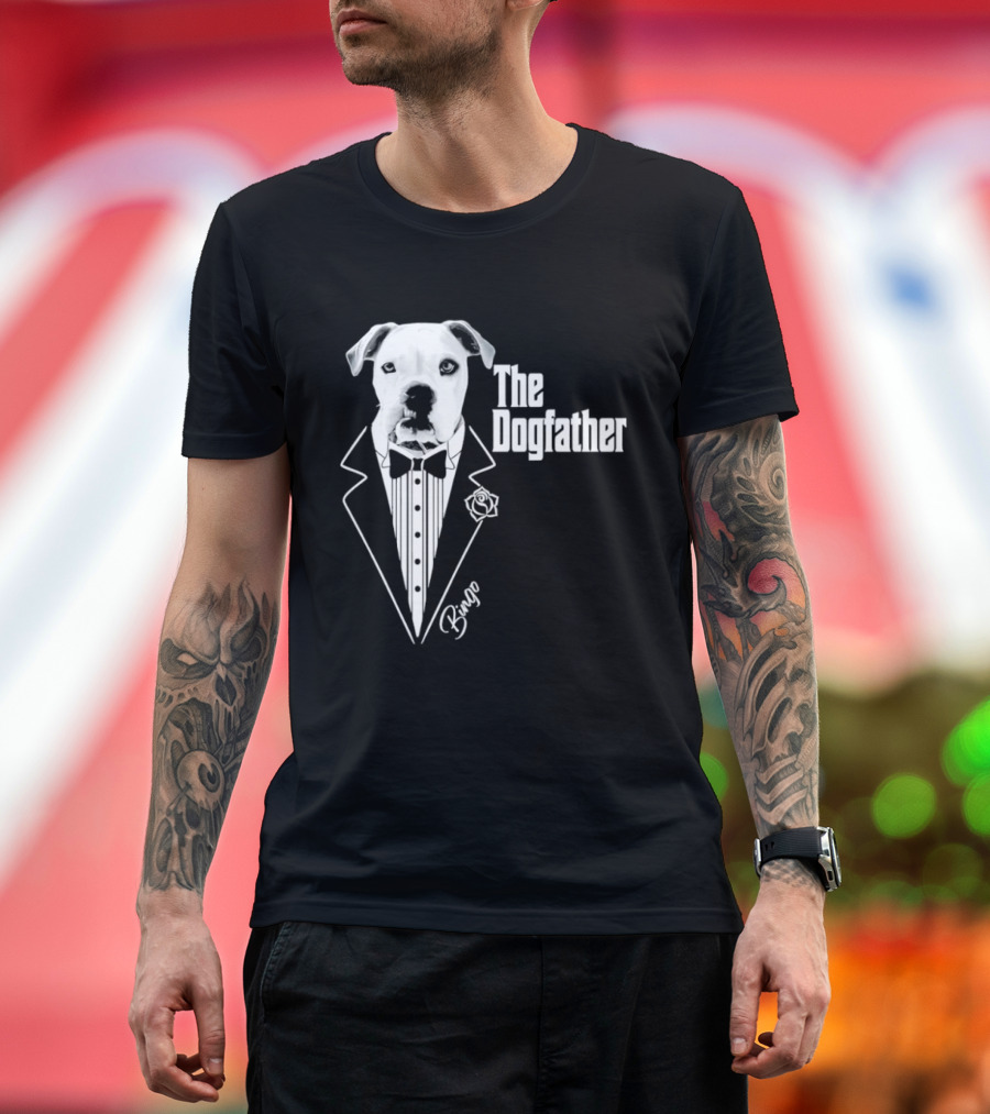 The Dogfather Bingo Tuxedo Bow Tie Rose Godfather Movie Pet Owner T-Shirt