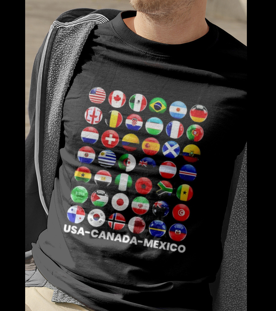 USA Canada Mexico Soccer Tournament All Country Flags United Nations Football Nations T-Shirt