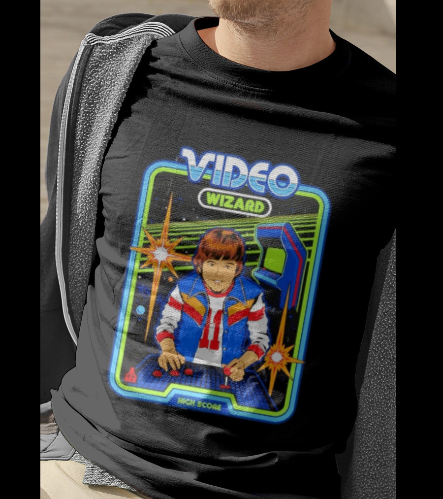 Video Wizard High Score Classic Nerds Vintage Arcade T-Shirt