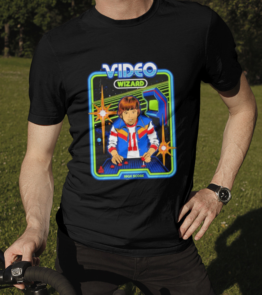 Video Wizard High Score Classic Nerds Vintage Arcade T-Shirt