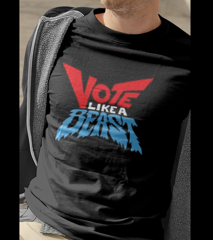 Vote Like A Beast Bold Red Blue T-Shirt