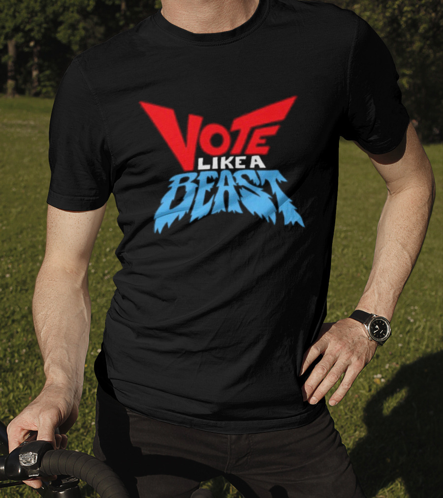 Vote Like A Beast Bold Red Blue T-Shirt