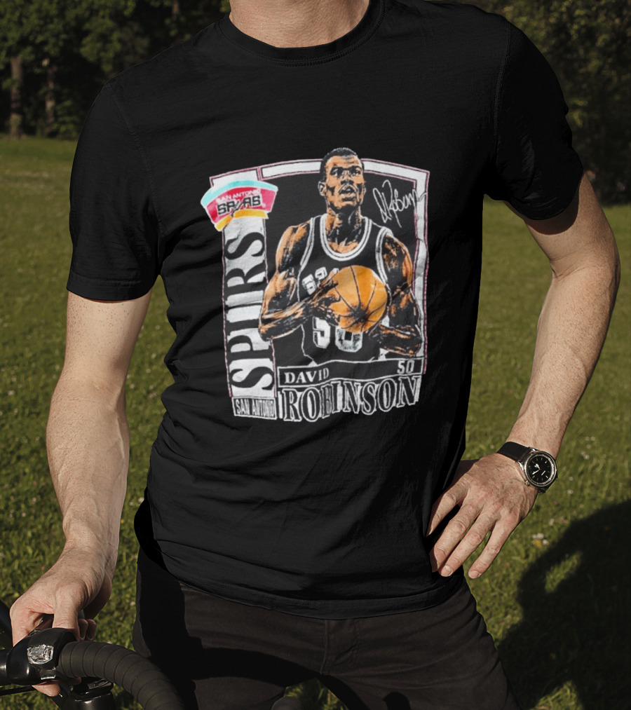 David Robinson San Antonio Spurs 50 Signature 90s Retro Basketball T-Shirt