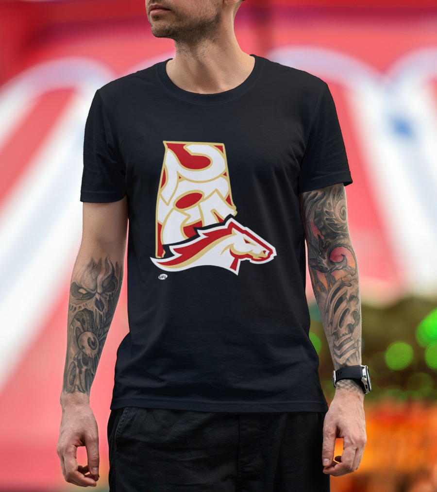 Arkansas Razorbacks Map Logo With Horsehead T-Shirt