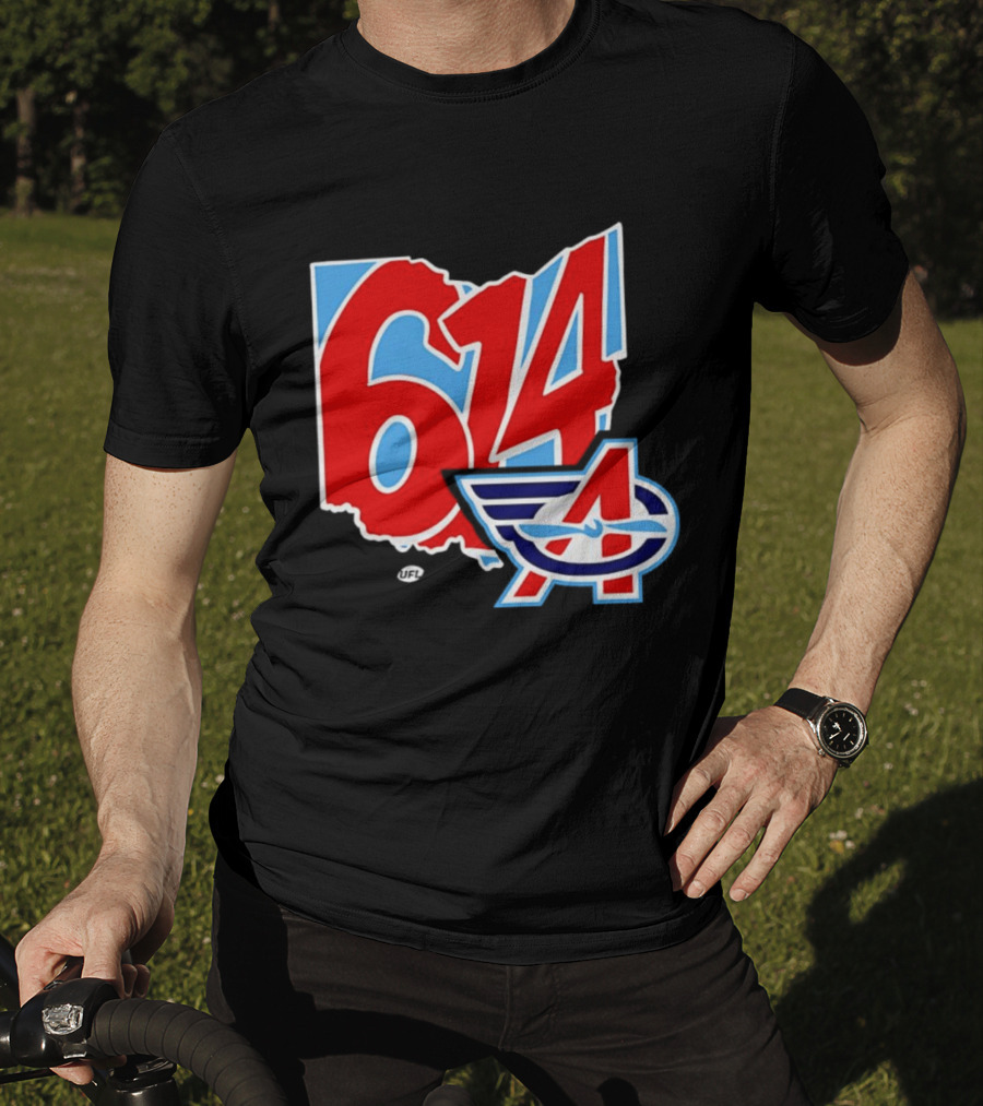 Arlington Renegades Ohio 614 United Football League State Map T-Shirt