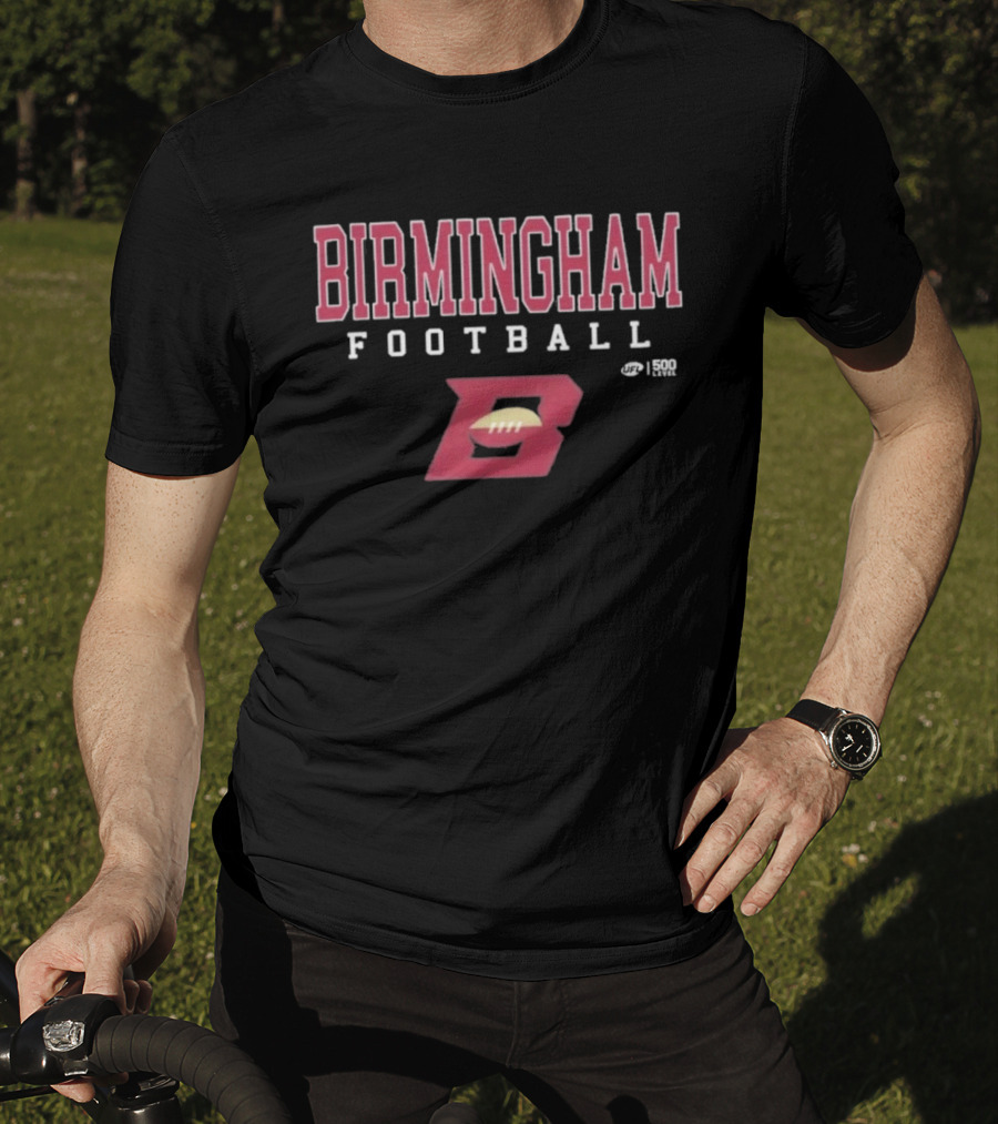 Birmingham Football Stallions UFL Letter B Football Icon Red T-Shirt