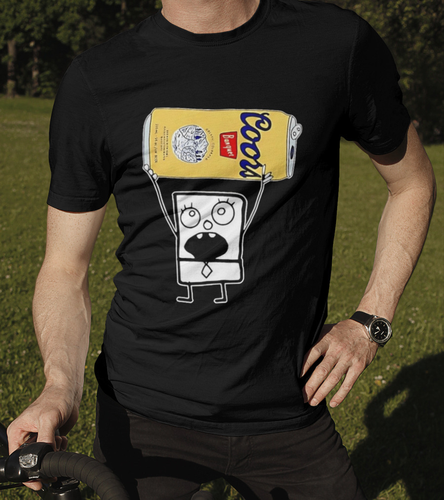 Coors Banquet Blocky Comic 355mL 5 Alc Vol Golden Colorado ESTD 1873 Refreshing T-Shirt