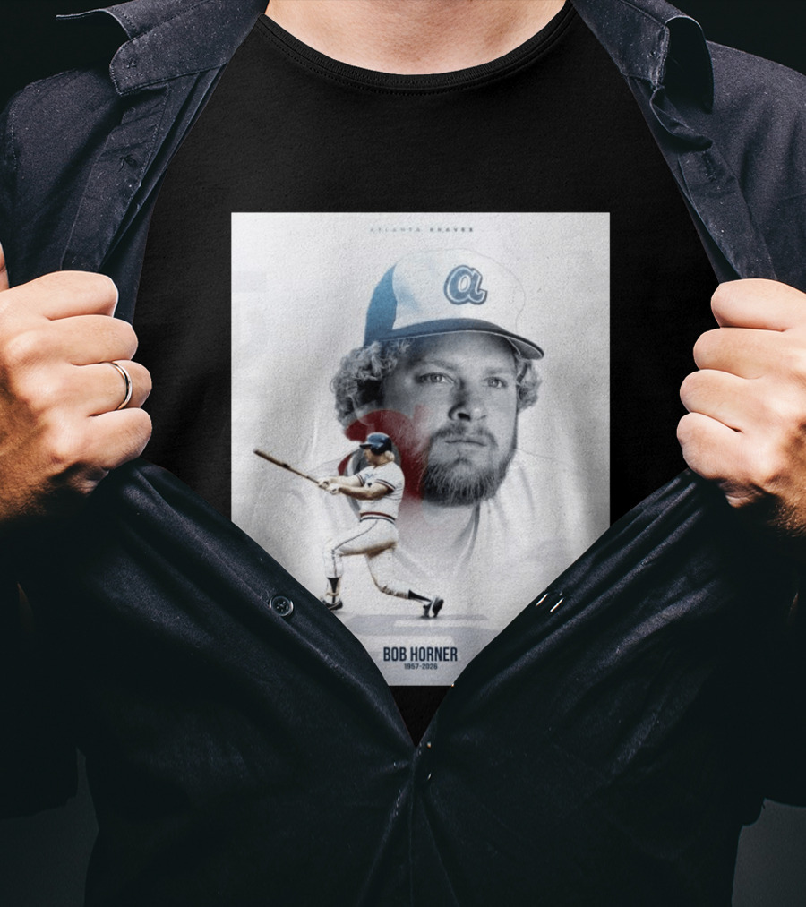 Atlanta Braves Bob Horner 1957 2026 Vintage Baseball T-Shirt