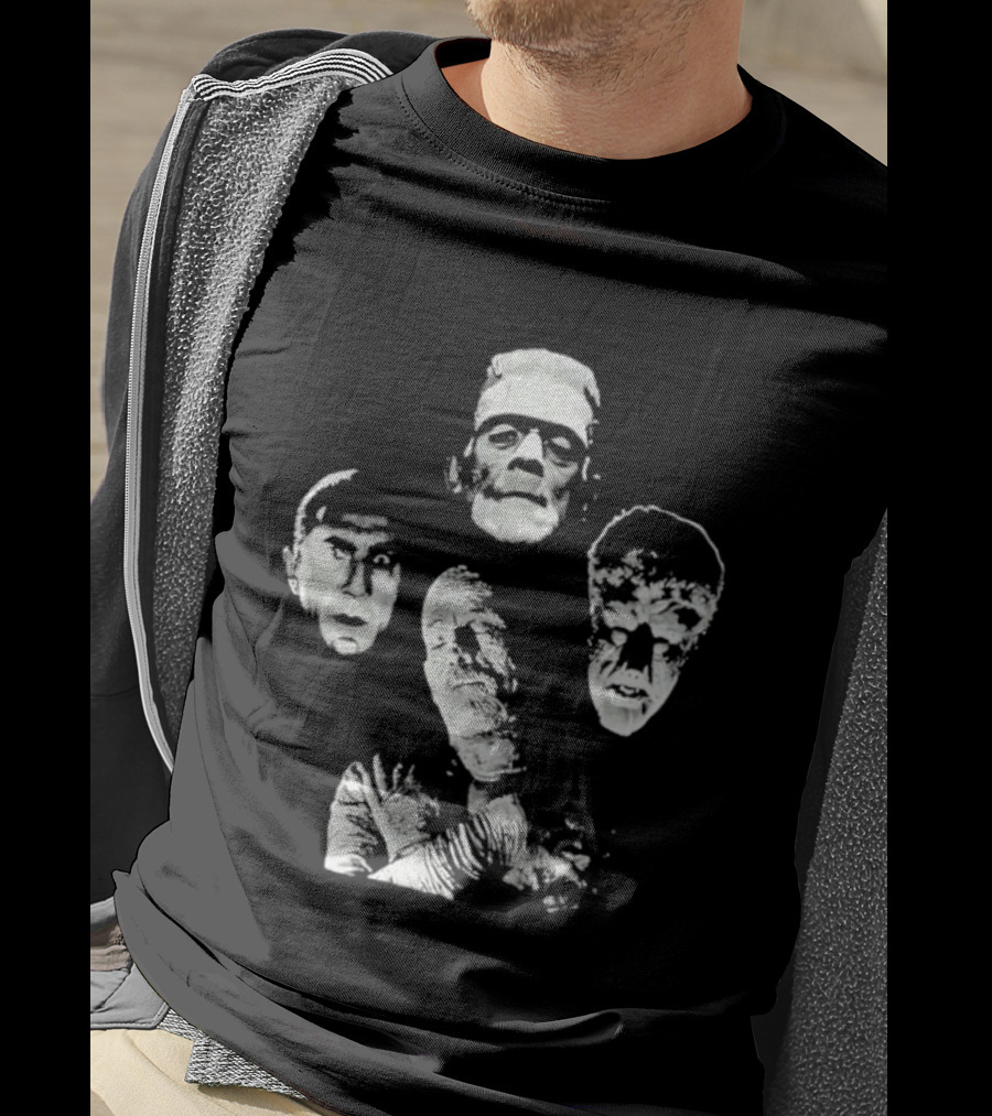 Frankenstein Dracula Mummy Wolf Man Classic Universal Monsters T-Shirt