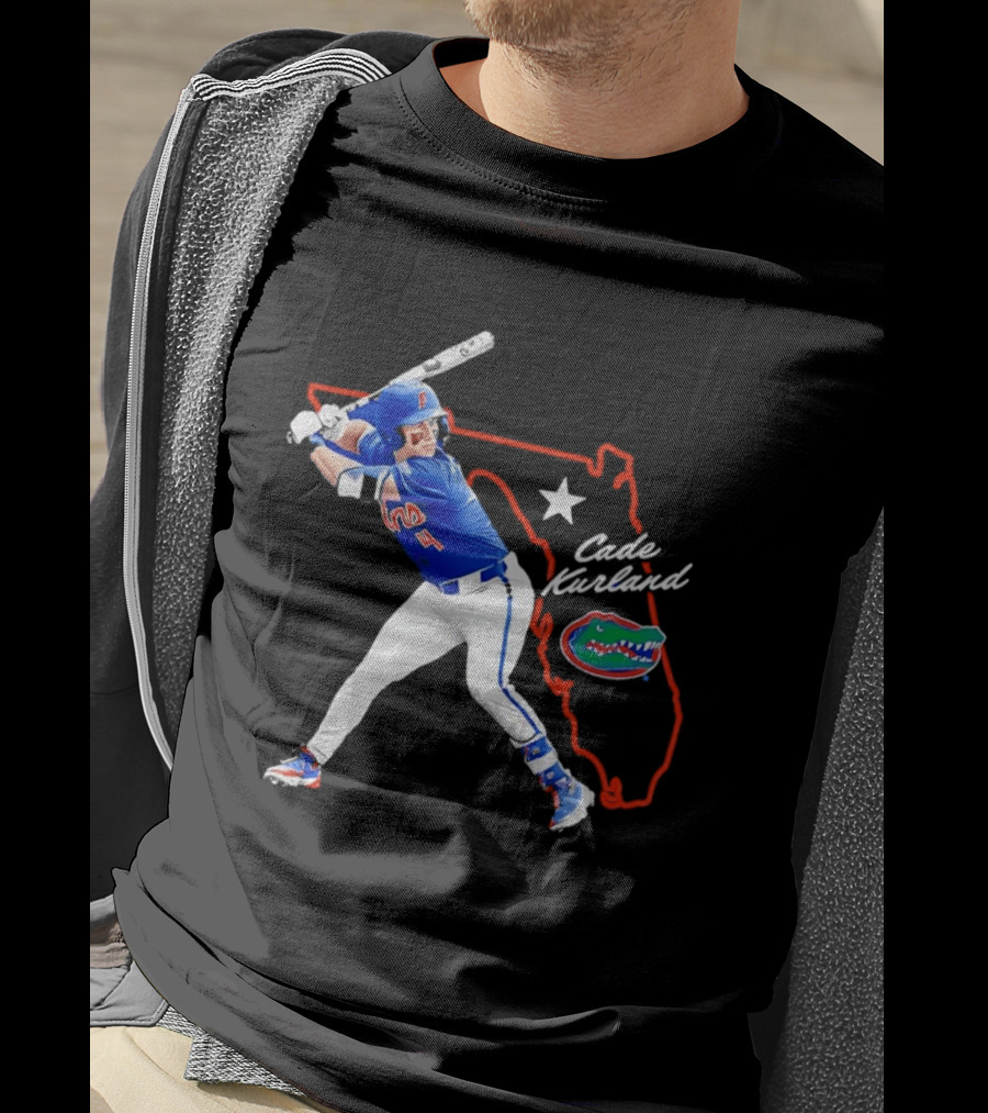 Cade Kurland Florida Gators Men's College Baseball NCAA Florida Outline Star Gators T-Shirt